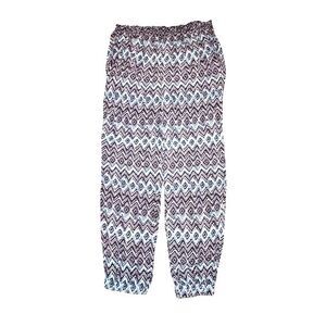 Cato Turquoise and Black Chevron Print Pull On Jogger Style Casual Pants‎ Size M